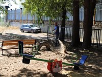 В селе Елшанка продолжается благоустройство пляжа